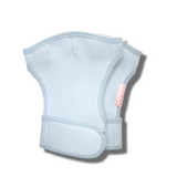 Light blue Treatment-Boosting Gloves on a white background.