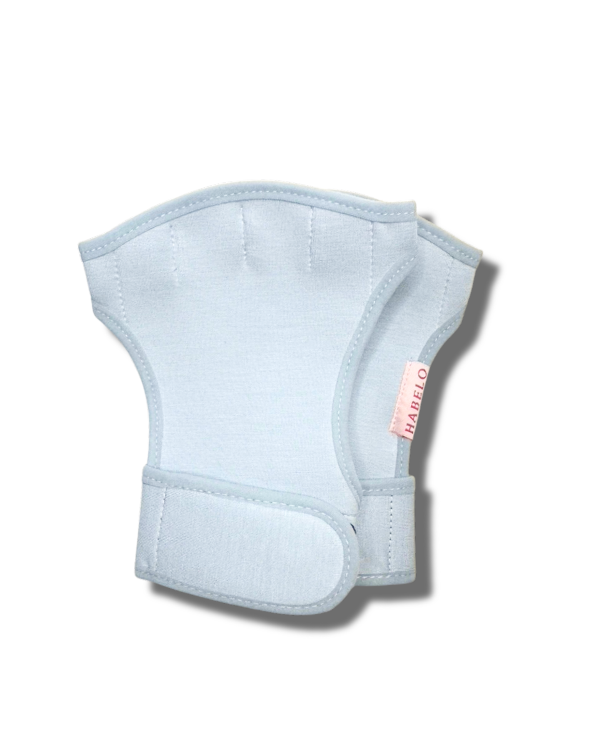 Light blue Treatment-Boosting Gloves on a white background.