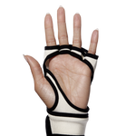A hand wearing a Habelo Treatment-Boosting Glove, shown facing the palm of the hand